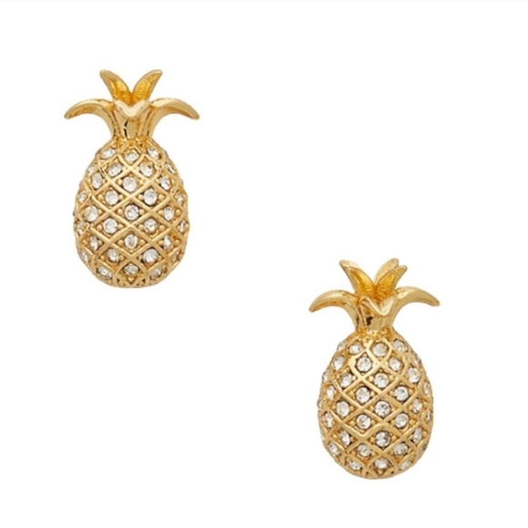 🔹️ kate spade 🔹️Pineapple Passion Studs Earring, Gold Yellow ✨️🍍 - Picture 1 of 7